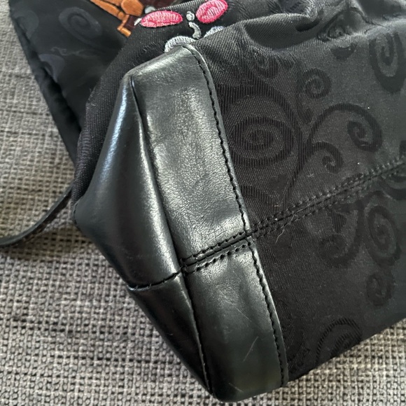 Brighton Black Embroidered Tote Purse - Picture 7 of 10